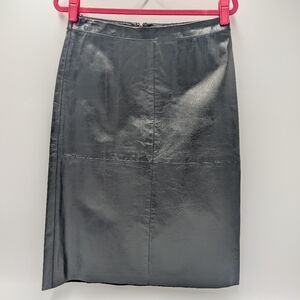 Banana Republic Women's Black Leather Pencil Skirt 8 Minimalist Chic Business
